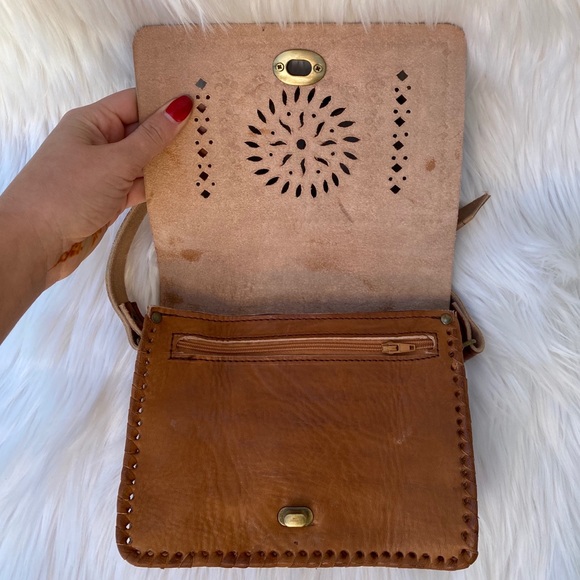 Moroccan Leather Handmade Purse - Picture 2 of 7